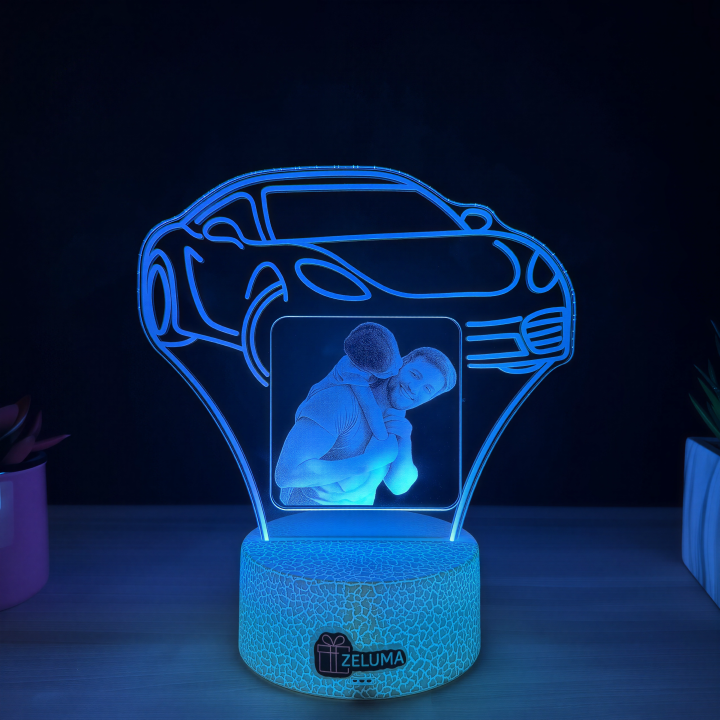 Lampa 3D Personalizata cu Poza – Masina Sport