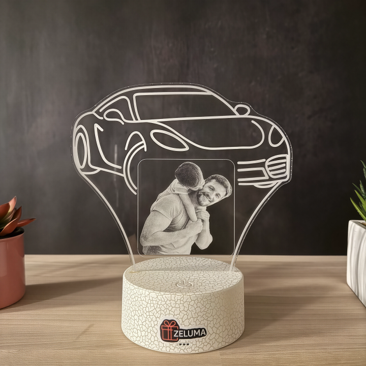 Lampa 3D Personalizata cu Poza – Masina Sport