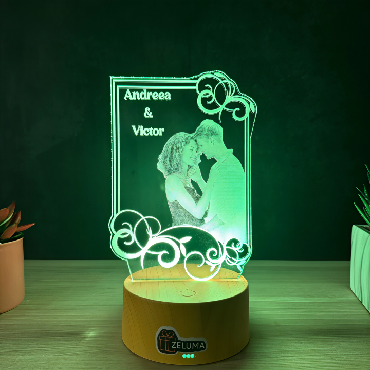 Lampa 3D Personalizata cu Poza – Cuplu Romantic
