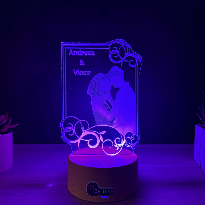 Lampa 3D Personalizata cu Poza – Cuplu Romantic