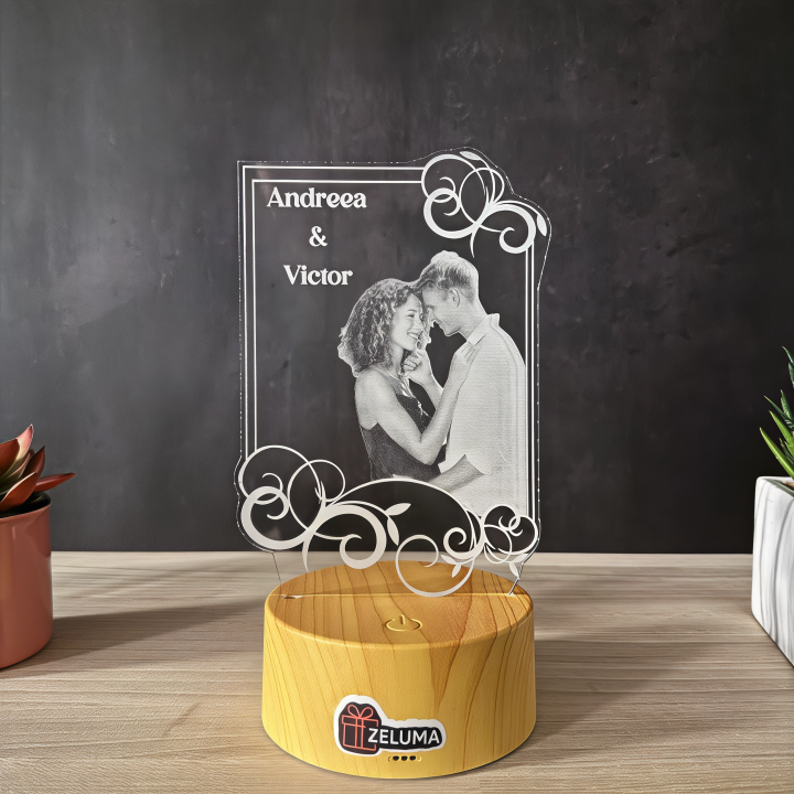 Lampa 3D Personalizata cu Poza – Cuplu Romantic