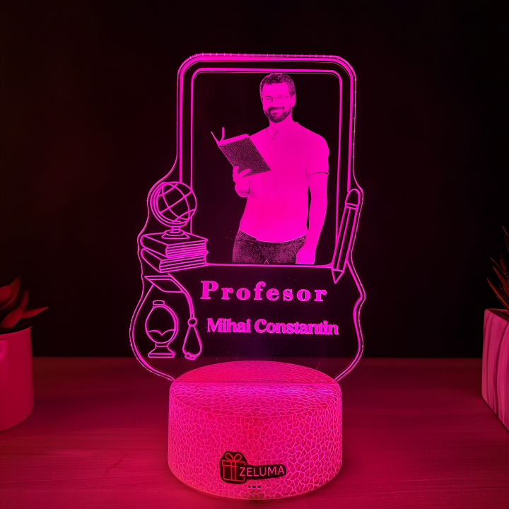 Lampa 3D Personalizata cu Poza - Profesor