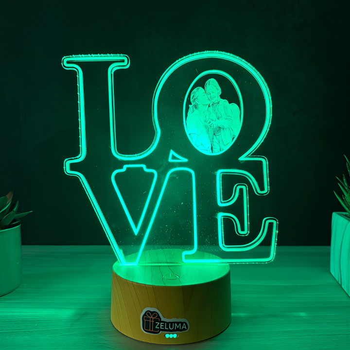 Lampa 3D Personalizata cu Poza – LOVE