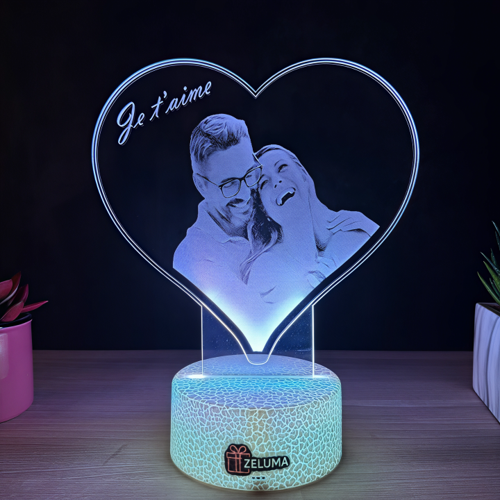 Lampa 3D Personalizata cu Poza – Je taime