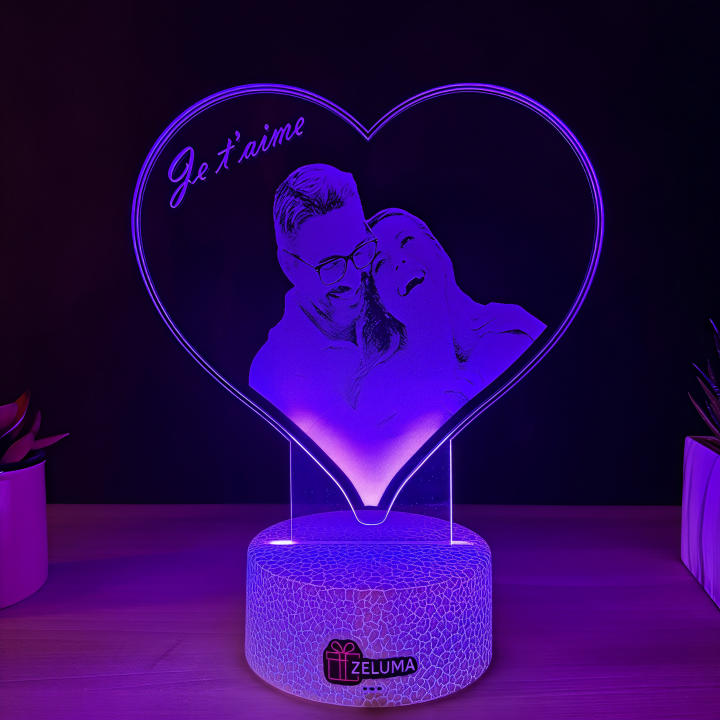 Lampa 3D Personalizata cu Poza – Je taime
