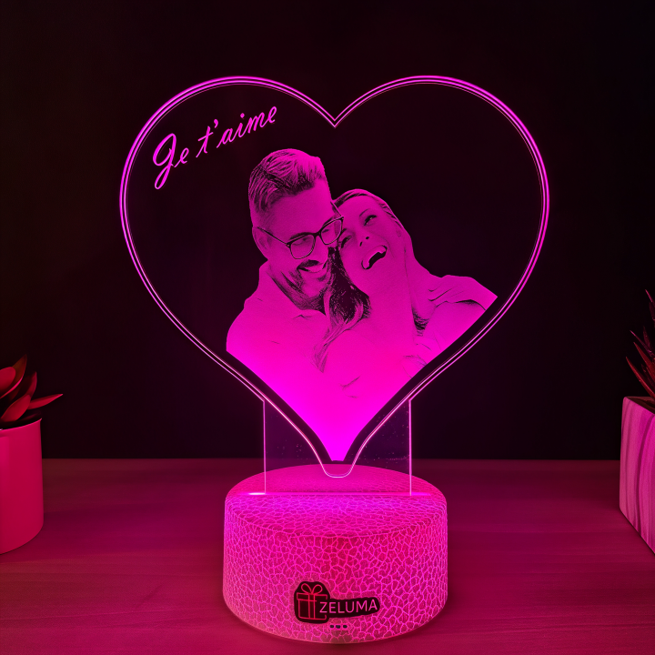 Lampa 3D Personalizata cu Poza – Je taime