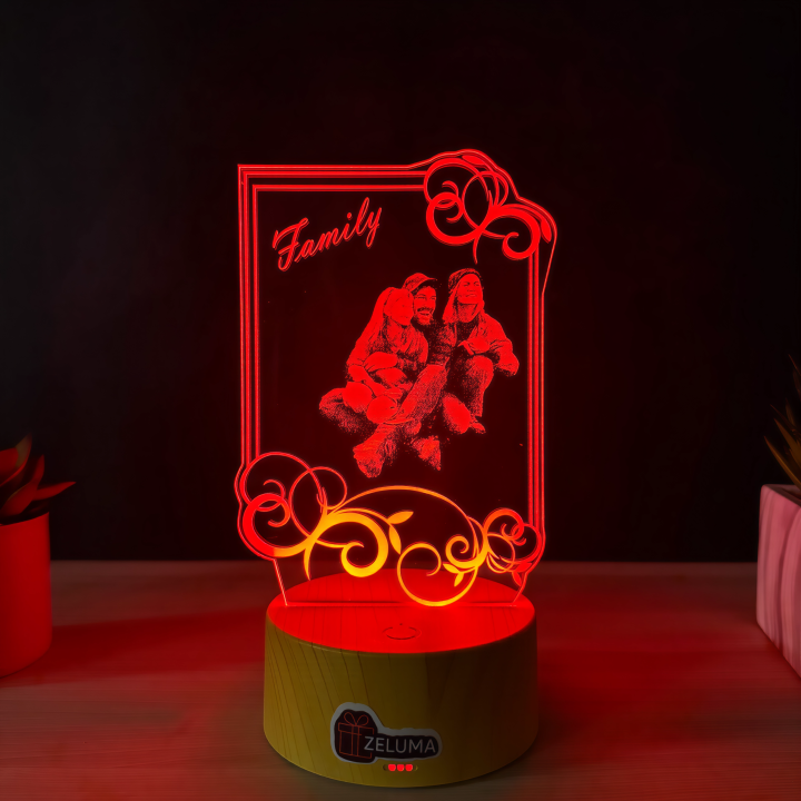 Lampa 3D Personalizata cu Poza – Family