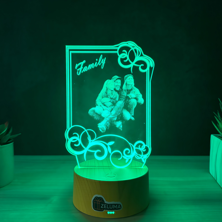 Lampa 3D Personalizata cu Poza – Family