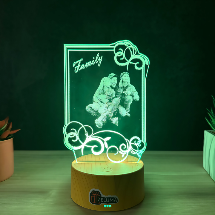 Lampa 3D Personalizata cu Poza – Family