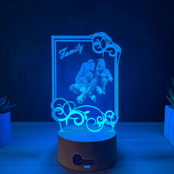 Lampa 3D Personalizata cu Poza – Family