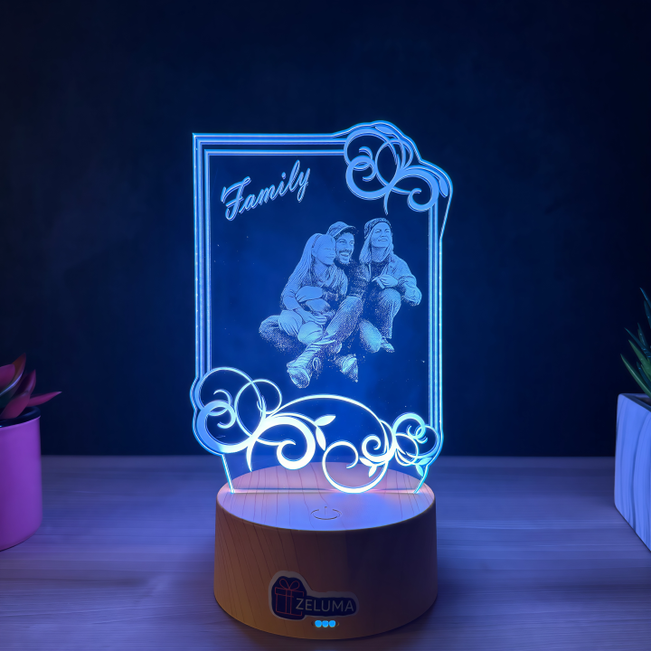 Lampa 3D Personalizata cu Poza – Family
