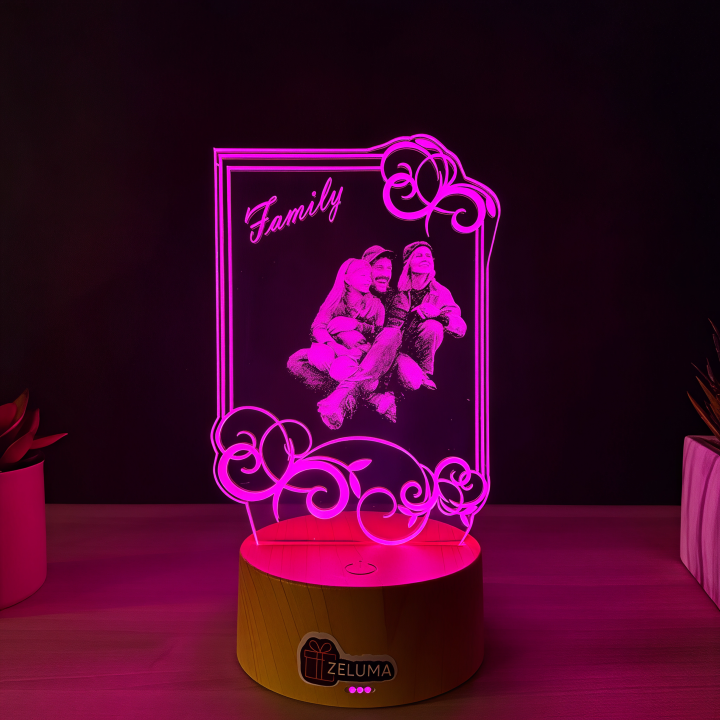 Lampa 3D Personalizata cu Poza – Family