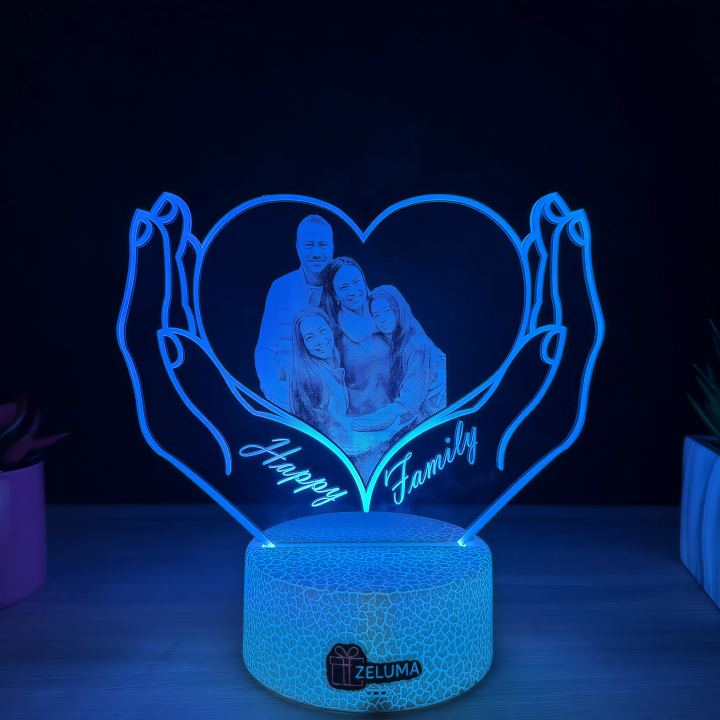 Lampa 3D Personalizata cu Poza – Happy Family
