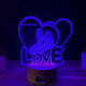 Lampa 3D Personalizata cu Poza – LOVE Hearts