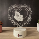 Lampa 3D Personalizata cu Poza – Heart Frame Love