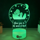 Lampa 3D Personalizata cu Poza – Love You to the Moon & Back