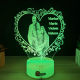 Lampa 3D Personalizata cu Poza – Inima de Familie