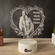 Lampa 3D Personalizata cu Poza – Inima de Familie