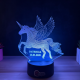 Lampa 3D Personalizata cu Nume – Unicorn Magic