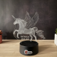 Lampa 3D Personalizata cu Nume – Unicorn Magic