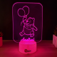 Lampa 3D Personalizata cu Nume – Ursulet cu Baloane