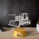 Lampa 3D Personalizata – Buldozer cu Nume