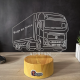Lampa 3D Personalizata – Camion Mercedes cu Nume si Citat v2.0
