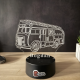 Lampa 3D Personalizata – Masina de Pompieri cu Nume