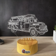 Lampa 3D Personalizata – Masina de Pompieri Retro cu Nume