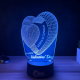 Lampa 3D Personalizata – Inimi 3D Happy Valentines Day
