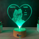 Lampa 3D Personalizata cu Poza – Inima I love you