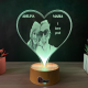 Lampa 3D Personalizata cu Poza – Inima I love you