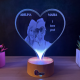 Lampa 3D Personalizata cu Poza – Inima I love you