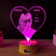 Lampa 3D Personalizata cu Poza – Inima I love you